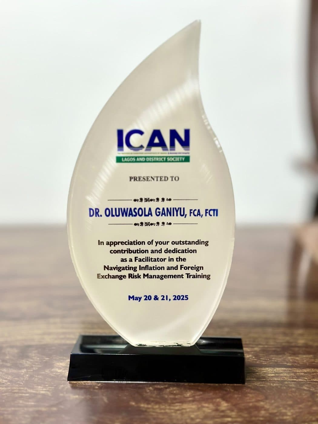 Facilitator — Inflation and Foreign Exchange Risk Management Training — ICAN Lagos and District Society
